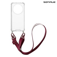 Θήκη Σιλικόνης με Strap Sonique Armor Clear Honor Magic6 Lite 5G Μπορντό