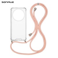 Θήκη Σιλικόνης με Κορδόνι Sonique Armor Clear Honor Magic5 Lite 5G Ροζ