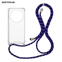 Θήκη Σιλικόνης με Κορδόνι Sonique Armor Clear Honor Magic6 Lite 5G Rainbow Μπλε