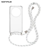 Θήκη Σιλικόνης με Κορδόνι Sonique Armor Clear Honor Magic6 Lite 5G Rainbow Λευκό