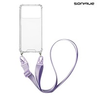 Θήκη Σιλικόνης με Strap Sonique Armor Clear Xiaomi Poco X6 Pro 5G Λιλά
