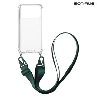 Θήκη Σιλικόνης με Strap Sonique Armor Clear Xiaomi Poco X6 Pro 5G Πράσινο Σκούρο