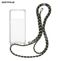 Θήκη Σιλικόνης με Κορδόνι Sonique Armor Clear Xiaomi Poco X6 Pro 5G Rainbow Πράσινο
