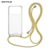 Θήκη Σιλικόνης με Κορδόνι Sonique Armor Clear Xiaomi Poco X6 Pro 5G Rainbow Κίτρινο