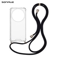 Θήκη Σιλικόνης με Κορδόνι Sonique Armor Clear Xiaomi Redmi A3 / Redmi A3x Μαύρο