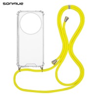 Θήκη Σιλικόνης με Κορδόνι Sonique Armor Clear Xiaomi Redmi A3 / Redmi A3x Κίτρινο