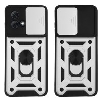 Θήκη Ring Armor CamPro Sonique για Motorola Moto G84 5G Ασημί