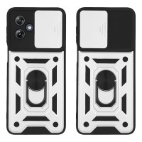 Θήκη Ring Armor CamPro Sonique για Motorola Moto G54 5G / Moto G54 5G Power Ασημί