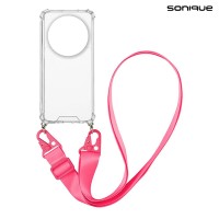 Θήκη Σιλικόνης με Strap Sonique Armor Clear Xiaomi Xiaomi 14 Ultra Φούξια