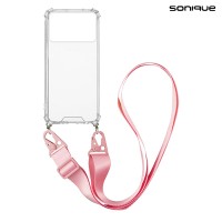 Θήκη Σιλικόνης με Strap Sonique Armor Clear Xiaomi Poco X6 Pro 5G Ροζ