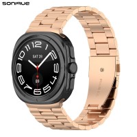 Λουράκι Stainless Steel Bracelet Sonique Classic για Samsung Galaxy Watch 7 Ultra (47mm) Ροζ Χρυσό