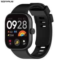 Λουράκι Σιλικόνης Sonique Color για Xiaomi Redmi Watch 4 / Watch 5 / Smart band 8/9 pro Μαύρο