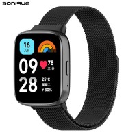 Λουράκι Stainless Steel Milanese Classic Sonique για Xiaomi Redmi Watch 3 Active Μαύρο