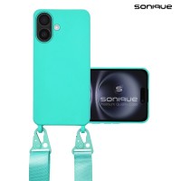 Θήκη Σιλικόνης με Strap CarryHang Sonique Apple iPhone 16 Γαλάζιο