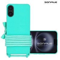 Θήκη Σιλικόνης με Κορδόνι CarryHang Sonique Apple iPhone 16 Γαλάζιο