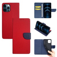 Θήκη Πορτοφόλι Sonique Trend Wallet Apple iPhone 12 / iPhone 12 Pro Κόκκινο / Σκούρο Μπλε
