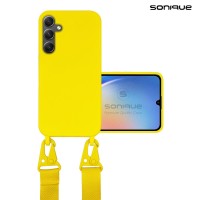Θήκη Σιλικόνης με Strap CarryHang Sonique Samsung Galaxy A35 5G Κίτρινο