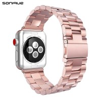 Λουράκι Stainless Steel Bracelet Sonique Classic για Apple Watch (42/44/45/49MM) Ροζ Χρυσό