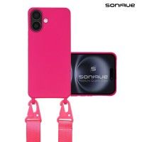 Θήκη Σιλικόνης με Strap CarryHang Sonique Apple iPhone 16 Φούξια