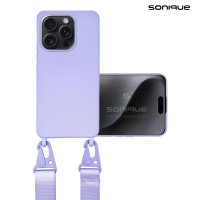 Θήκη Σιλικόνης με Strap CarryHang Sonique Apple iPhone 16 Pro Λιλά