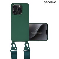 Θήκη Σιλικόνης με Strap CarryHang Sonique Apple iPhone 16 Pro Πράσινο Σκούρο