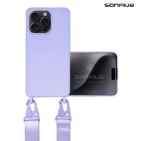 Θήκη Σιλικόνης με Strap CarryHang Sonique Apple iPhone 16 Pro Max Λιλά