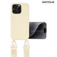 Θήκη Σιλικόνης με Strap CarryHang Sonique Apple iPhone 16 Pro Max Μπεζ