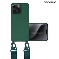 Θήκη Σιλικόνης με Strap CarryHang Sonique Apple iPhone 16 Pro Max Πράσινο Σκούρο