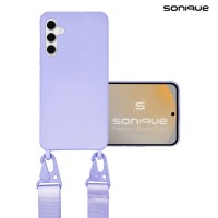 Θήκη Σιλικόνης με Strap CarryHang Sonique Samsung Galaxy S24 FE Λιλά