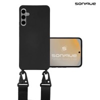 Θήκη Σιλικόνης με Strap CarryHang Sonique Samsung Galaxy S24 FE Μαύρο