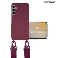Θήκη Σιλικόνης με Strap CarryHang Sonique Samsung Galaxy S24 FE Μπορντό