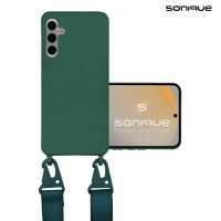 Θήκη Σιλικόνης με Strap CarryHang Sonique Samsung Galaxy S24 FE Πράσινο Σκούρο
