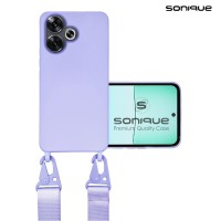 Θήκη Σιλικόνης με Strap CarryHang Sonique Xiaomi Poco F6 5G Λιλά