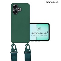 Θήκη Σιλικόνης με Strap CarryHang Sonique Xiaomi Poco F6 5G Πράσινο Σκούρο