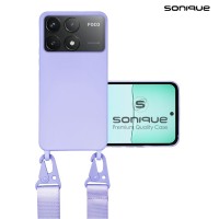 Θήκη Σιλικόνης με Strap CarryHang Sonique Xiaomi Poco F6 Pro 5G Λιλά
