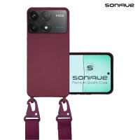 Θήκη Σιλικόνης με Strap CarryHang Sonique Xiaomi Poco F6 Pro 5G Μπορντό