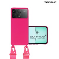 Θήκη Σιλικόνης με Strap CarryHang Sonique Xiaomi Poco F6 Pro 5G Φούξια