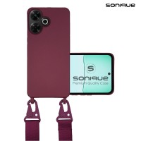 Θήκη Σιλικόνης με Strap CarryHang Sonique Xiaomi Redmi 13 4G / Poco M6 4G Μπορντό