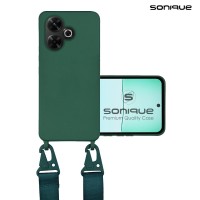 Θήκη Σιλικόνης με Strap CarryHang Sonique Xiaomi Redmi 13 4G / Poco M6 4G Πράσινο Σκούρο