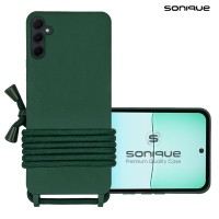 Θήκη Σιλικόνης με Κορδόνι CarryHang Sonique Samsung Galaxy S24 FE Πράσινο Σκούρο