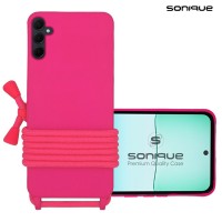 Θήκη Σιλικόνης με Κορδόνι CarryHang Sonique Samsung Galaxy S24 FE Φούξια