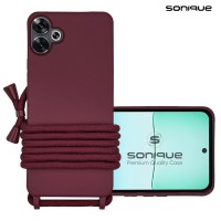 Θήκη Σιλικόνης με Κορδόνι CarryHang Sonique Xiaomi Poco F6 5G Μπορντό