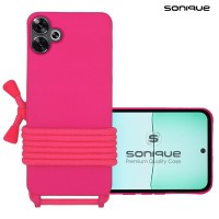 Θήκη Σιλικόνης με Κορδόνι CarryHang Sonique Xiaomi Poco F6 5G Φούξια