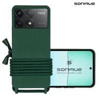 Θήκη Σιλικόνης με Κορδόνι CarryHang Sonique Xiaomi Poco F6 Pro 5G Πράσινο Σκούρο