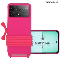Θήκη Σιλικόνης με Κορδόνι CarryHang Sonique Xiaomi Poco F6 Pro 5G Φούξια