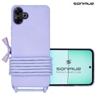 Θήκη Σιλικόνης με Κορδόνι CarryHang Sonique Xiaomi Redmi 13 4G / Poco M6 4G Λιλά