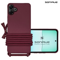 Θήκη Σιλικόνης με Κορδόνι CarryHang Sonique Xiaomi Redmi 13 4G / Poco M6 4G Μπορντό