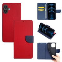 Θήκη Πορτοφόλι Sonique Trend Wallet Apple iPhone 16 Κόκκινο / Σκούρο Μπλε