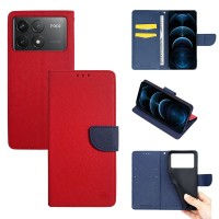 Θήκη Πορτοφόλι Sonique Trend Wallet Xiaomi Poco F6 Pro 5G Κόκκινο / Σκούρο Μπλε