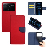 Θήκη Πορτοφόλι Sonique Trend Wallet Xiaomi Poco X6 Pro 5G Κόκκινο / Σκούρο Μπλε